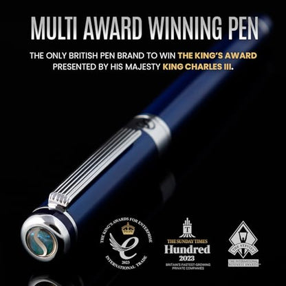 Scriveiner Midnight Blue Rollerball Pen - Stunning Blue Lacquer Luxury Pen, Chrome Finish, Schmidt Ink Refills, Men & Women, Professional, Executive Office, Nice Pen - color: 13. Midnight Blue with Chrome