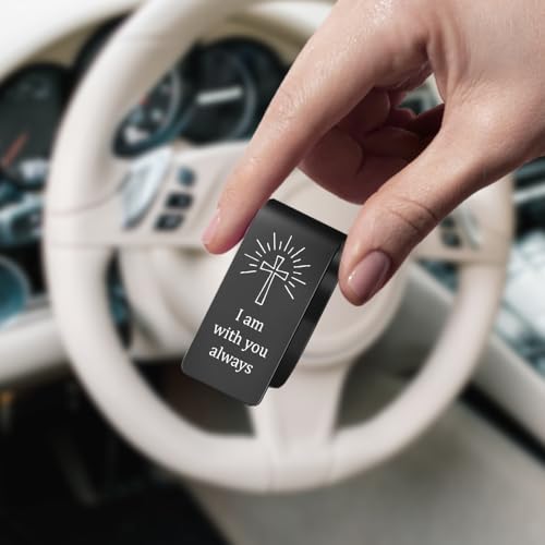 Prayer Cross Car Visor Clip, Christian Faith Visor Clip for Drivers - color: Black08