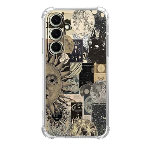 Aesthetic Vintage Grunge Case for Samsung Galaxy A17 5G/4G, Skull Planets Collage Pattern for Men Women, Trendy Cool Soft TPU Bumper Cover for Samsung Galaxy A17 5G/4G - color: Grunge