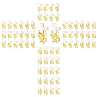 Weddingcrowye 8/50/100/200 Pcs Small Cross Praying Hand Lapel Pins