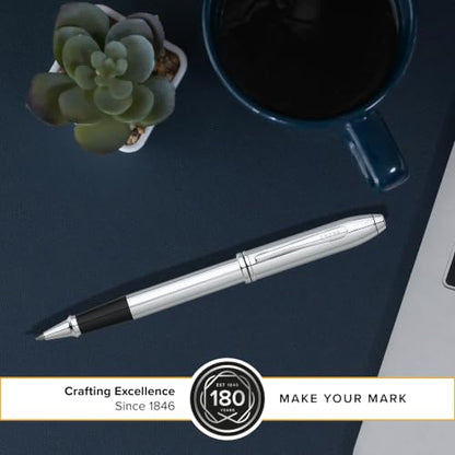 Cross Townsend Lustrous Chrome Rollerball Pen, Medium Point, Black Ink - color: Lustrous Chrome