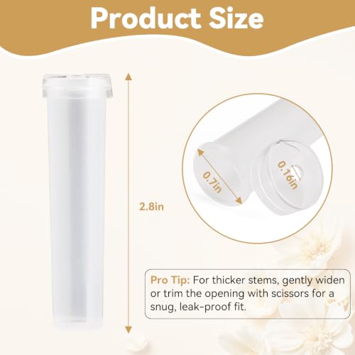 100 Pcs Clear Plastic Floral Water Tubes - 2.8 in Picks