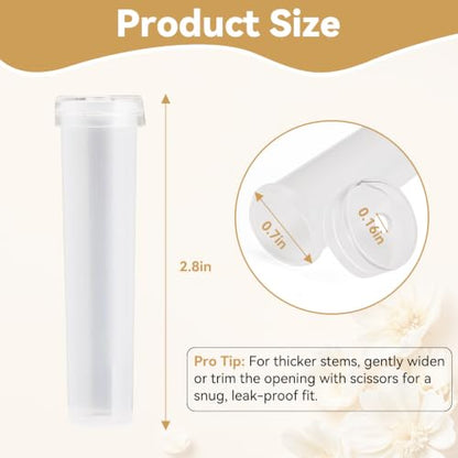 100 Pcs Clear Plastic Floral Water Tubes - 2.8 in Picks