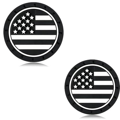 2Pcs 2.75 Inch America Flag Car Cup Holder Coaster Insert Tough Auto America Flag Car Accessories - color: Cup-flag