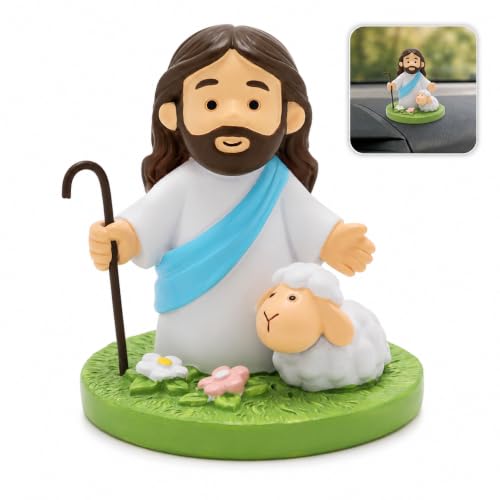 Yelakey Jesus Dashboard Good Shepherd Statue 3 Inch Resin Car Decor