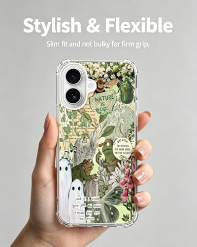 Frog and Toad Phone Case Compatible with iPhone 17, Green Aesthetic Nature Phone Cover for iPhone 17 - color: Frog and Toad