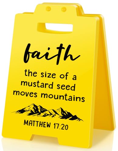 Christian Bible Verse for Women - The Size of A Mustard Seed Moves Mountains, Quote Matthew 17:20, Motivational Religion Desk Decor for Men Friend Galentines Valentines Day Birthday Gifts - style: A Mustard Seed Moves Mountains