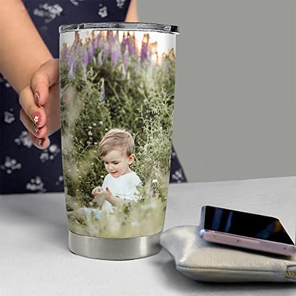Personalized Photo Tumbler With Lid Custom Photo 20oz 30oz Tumblers with Lid Gift for Family Mom Dad Couple Best Friends Christmas Birthday Anniversary - color: Photo 2