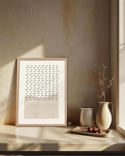 KensTro 16x20 Oak Framed Look at the Birds Christian Wall Art - color: Christian Abstract Birds-Framed, size: 20"L x 16"W