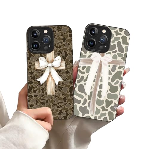 2 Pack Christian Jesus Cross Bow Phone Case for iPhone 13 Pro Case Leopard Print Cheetah Pattern Shockproof Soft Protective for Women Men Phone Cover Funda for iPhone 13 Pro 6.1 Inch - color: Black, size: for iPhone 13 Pro