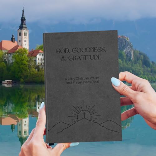 Christian Devotional Journal - God, Goodness & Gratitude - 2027 Faith-Based Gratitude and Prayer Journal for Daily Prayers, Bible Study, and Spiritual Growth - Black Leather Hardcover - color: Black