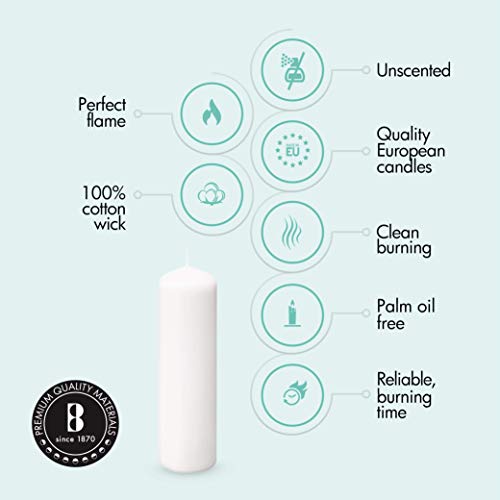 BOLSIUS 6 White Pillar Candles Bulk - 3x9 Inches Candle Set - 116+ Hours Clean Burning - No Palm Oil - 0% Animal Fat - Premium European Quality - Unscented Dripless Any Occasion Pillars - size: 3x9 Inches, style: 6 Count