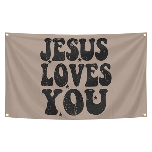 Jesus Loves You Tapestry 3X5 Ft Funny Tapestry Decoration for College Bedroom Room Dorm Wall Aesthetic Decor