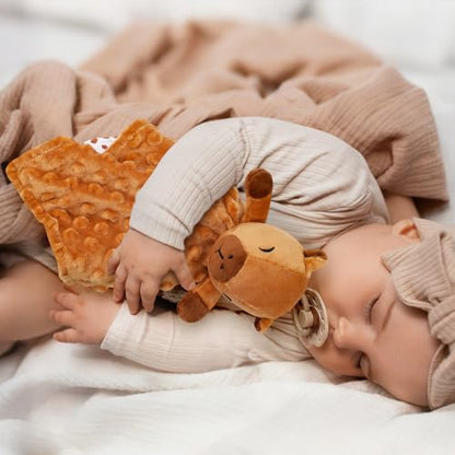 Loveys for Babies, Brown Capybara Baby Security Blankets - color: Brown Capybara