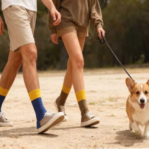 Men's Colorful Striped Dress Socks, 5-Pack Cotton, Sock Size 10-13 - color: Classic Colorblock Mix