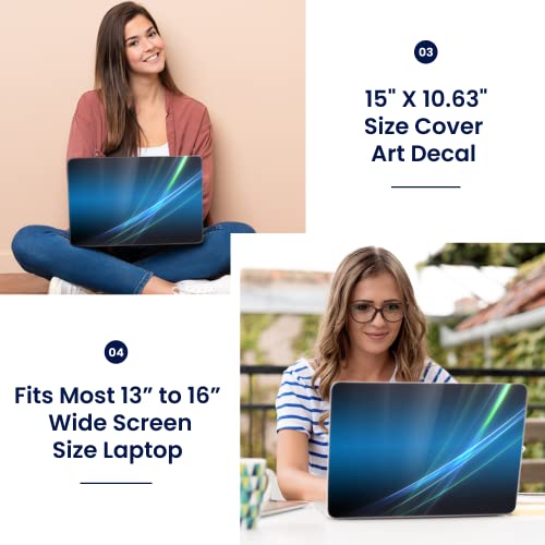 LSS 15 15.6 Inches Laptop Notebook Skin Sticker with 2 Wrist Pads - Reusable Cover Protector Vinyl Sticker Cover Decal Fits 13" - 16" HP Asus Acer Samsung - Abstract - color: Abstract, size: 13" - 16"
