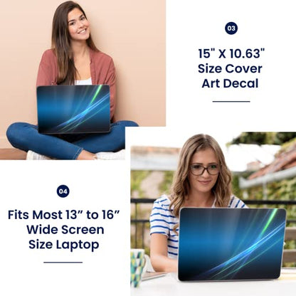 LSS 15 15.6 Inches Laptop Notebook Skin Sticker with 2 Wrist Pads - Reusable Cover Protector Vinyl Sticker Cover Decal Fits 13" - 16" HP Asus Acer Samsung - Abstract - color: Abstract, size: 13" - 16"