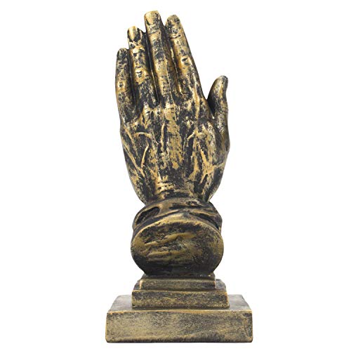 Dicksons Called to Pray Praying Hands 5 x 3.25 Antique Bronzetone Resin Stone Table Figurine - style: Called To Pray Praying Hands