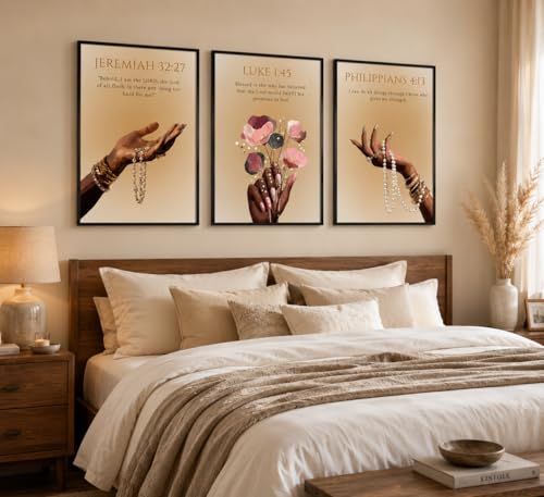 FKRYTYB 3Pcs Black Girl Christian Bible verses Wall Art 16x24in - color: Scripture, size: 24L"X16W"Poster