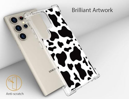 for Samsung Galaxy S24 Ultra Case - Black Cow Print - color: Black Cow Print, size: Galaxy S24 Ultra