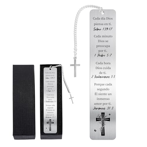 Spanish Bible Bookmark Gifts, Christian Metal Book Marks for Women Men - style: Spanish Bible 02