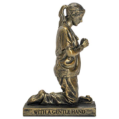 Dicksons Help Me Heal Praying Nurse 5 inch Gold Resin Stone Table Top Figurine - style: Help Me Heal Praying Nurse