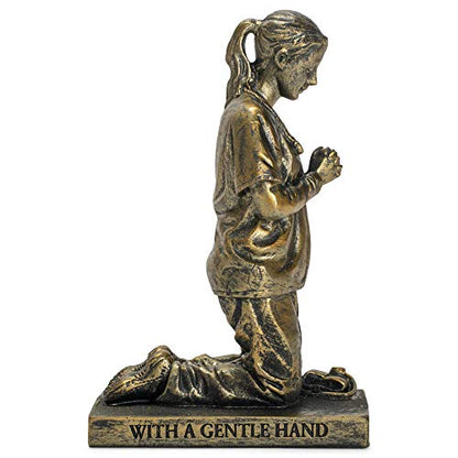 Dicksons Help Me Heal Praying Nurse 5 inch Gold Resin Stone Table Top Figurine - style: Help Me Heal Praying Nurse