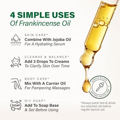 KUKKA Frankincense Essential Oils - 4 Fl Oz - for Hair, Skin, Diffuser, Aromatherapy & DIY Soap Making Scent (Pack of 2) - size: 4 Fl Oz (Pack of 2)