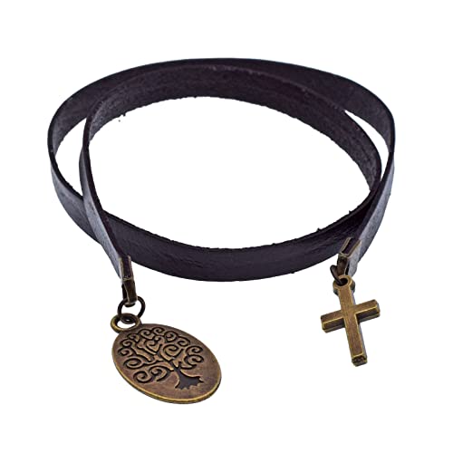 BLBMH Leather Tree of Life Bible Bookmark Ribbon Book Mark for Men - LB2 - color: Alb2