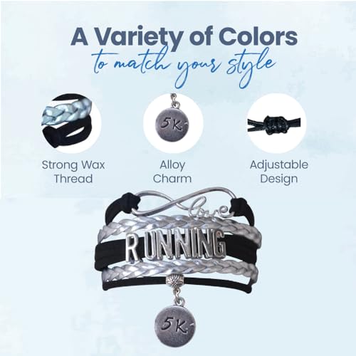 Infinity Collection Running Gifts- Runner Bracelet, Jewelry, Adjustable Charm Bracelet- Perfect Cross Country, Track, Marathon Gifts … - color: 5k