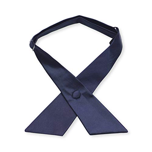 Women's or Men's Crossover Neck Tie Solid Color Continental Tie - color: Navy Blue