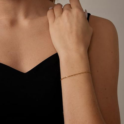 18K Gold Plated Pearl Beaded Cross Bracelets for Women Adjustable - color: Singapore-Gold