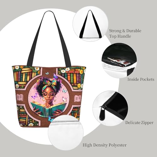 Bible Tote Bags for Women Christian Gifts Religious Church Shoulder Bag - color: African American