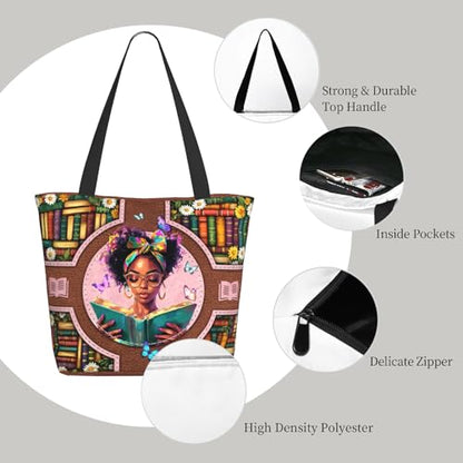 Bible Tote Bags for Women Christian Gifts Religious Church Shoulder Bag - color: African American
