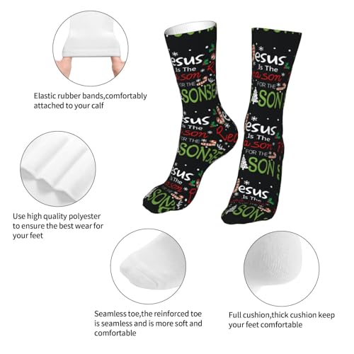 Happy New Year 2024 Unisex Sports Socks - Winter Casual Dress Fashion Socks - color: Jesus is the Reason for the Christmas Season-2