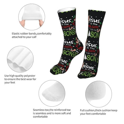 Happy New Year 2024 Unisex Sports Socks - Winter Casual Dress Fashion Socks - color: Jesus is the Reason for the Christmas Season-2