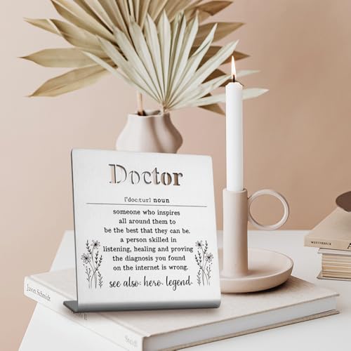 FOKCBOCM Doctor Appreciation Gifts for Women, Stainless Steel Decorative Signage, 3.9 x 3.9 inches - style: Doctor