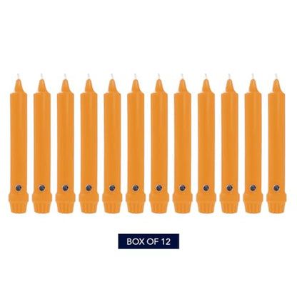 Colonial Candle Unscented Taper Candle, Classic Collection, Caramel, 8 in, Pack of 12 - Up to 6 Hours Burn - color: Caramel, size: 8 In, style: Classic