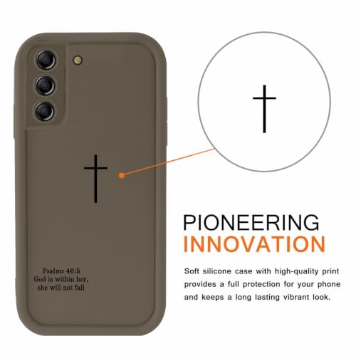 Jesus Phone Case for Samsung Galaxy S21（5G）, Aesthetic Christian Bible Verse Cross Pattern, Trendy Design for Women Girls Men, Shockproof Soft Silicone Cover for Samsung S21 6.2", Brown - color: Brown, size: Samsung Galaxy S21（5G）