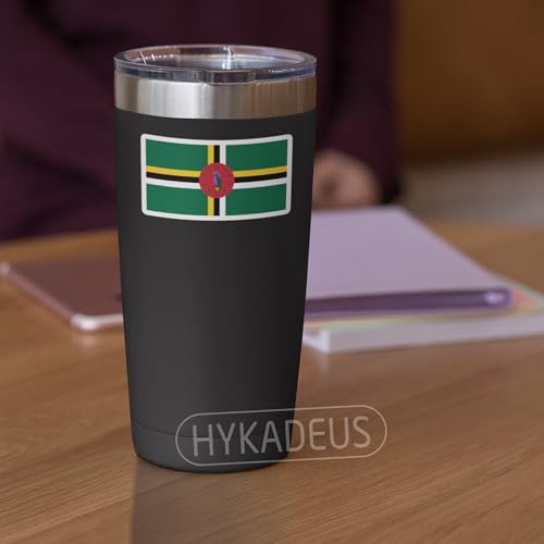(3Pcs) Dominica Flag Stickers – Dominican National Flag Vinyl Decals, Waterproof Sticker for Laptop, Water Bottle, Scrapbook, Phone Case, Travel Gear, 3" x 1.6" - color: Dominica