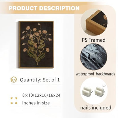 Moody Wildflower Canvas Wall Art 8x10 inch - color: Wild-Mum, size: 8"x10" Natural
