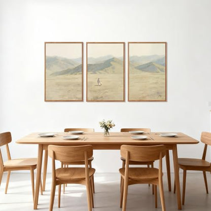 CHDITB 3 Pcs Jesus with Lamb Landscape Framed Canvas Wall Art 16x24 Inch - color: Jesus Leaves The 99 Parable of The Lost Sheep, size: 16"L x 24"W