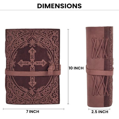 LEATHER VILLAGE Scripture Journal Cross Embossed, Fuchsia 10x7. - color: Fuchsia, size: 10 inches X 7 inches