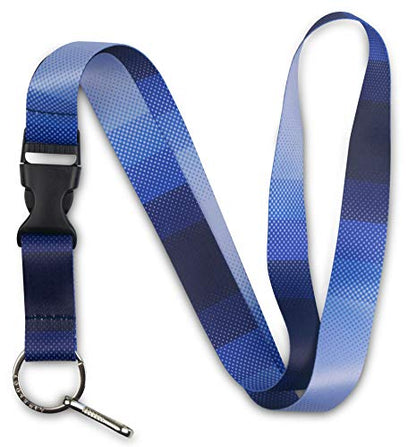 Limeloot Lanyard – Soft Neck Lanyard with Quick Release & Key Ring – ID Badge Holder & Keychain Lanyard for Men & Women - color: Blue