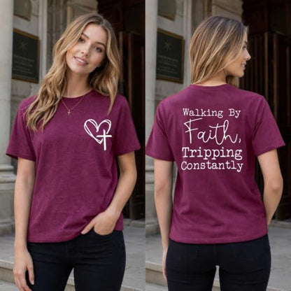 Christian Shirts for Women Religious Tshirt Bible Verse Tee Tops - color: 02-purple, size: Small