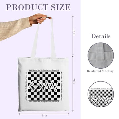 Chicimln Christian Goose Tote Bag, off to Praise the Lord Bible Verse Canvas Tote Bags - color: White 05