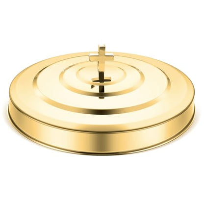 Newtay Gold Communion Tray Cover, Stainless Steel Round 11 Inches