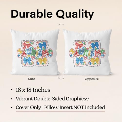 QIYUHOY Preppy Bow Autism Awareness Throw Pillow Covers, 18x18 Inch - color: 007-motivational