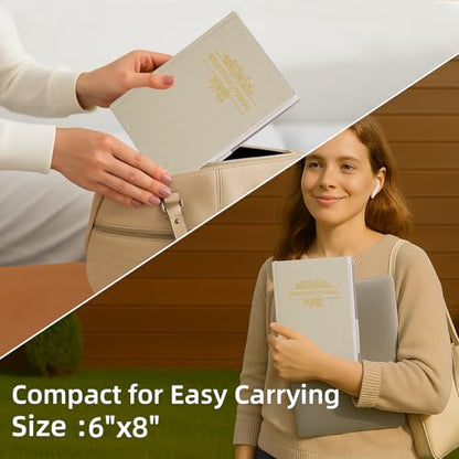 XKDOUS Linen 8.6" Bible Study Journal, Bible Notebook for Women, Khaki - color: Khaki
