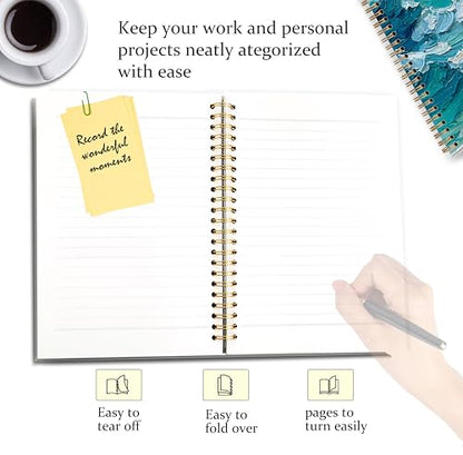 GDJIEGBC Blue Coastal Beach Notebook 5.5x8.3in - color: Color F